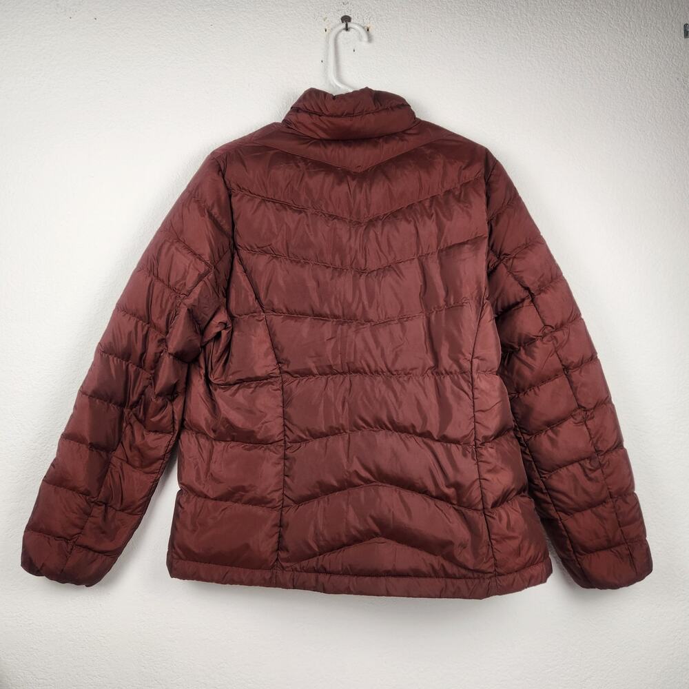 Eddie Bauer Chevron Down Jacket EB650 Women's Large Brown/Burgundy - Picture 4 of 9